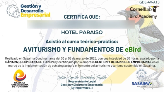 Registro Nacional de Turismo Registro Nacional de Turismo - Hotel Paraiso Sasaima